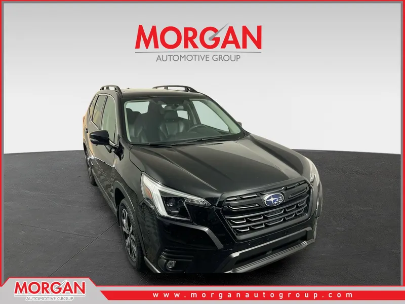2024 Subaru Forester Limited in Crystal Black Silica — front three-quarter view