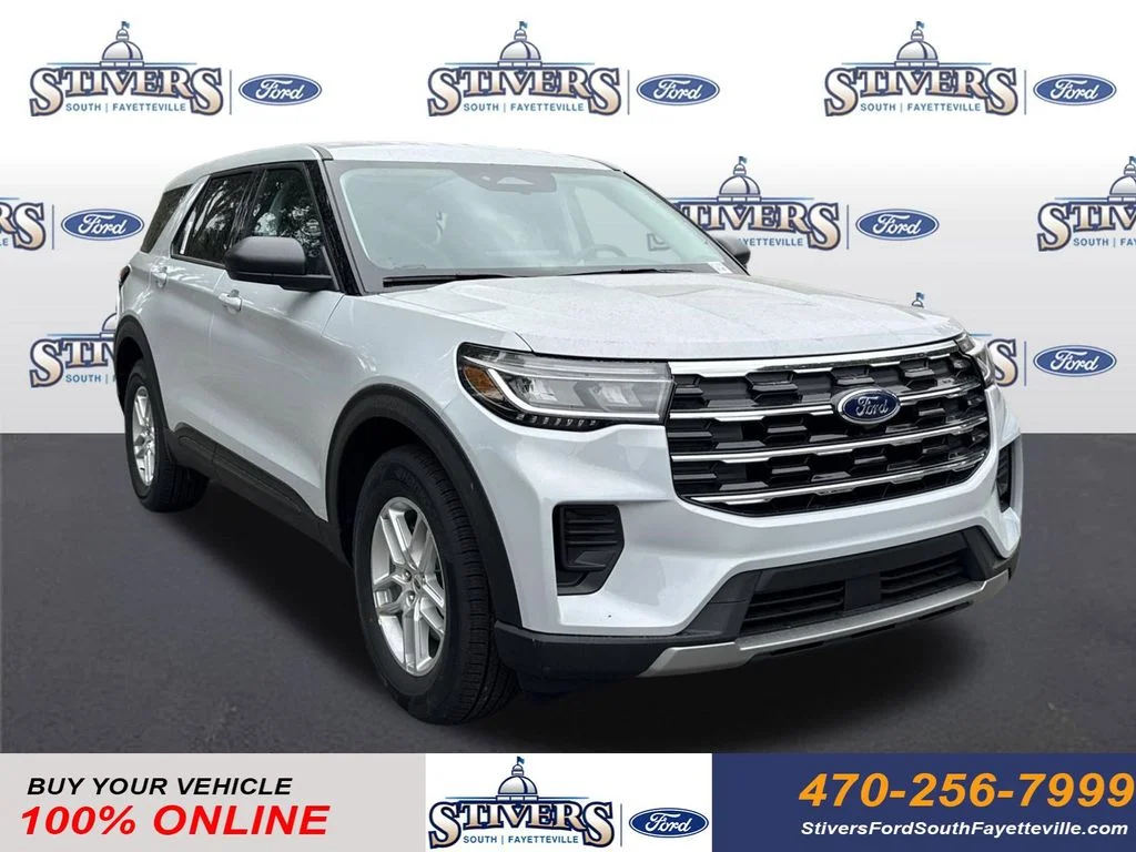 2026 Ford Explorer Active in White — front three-quarter view