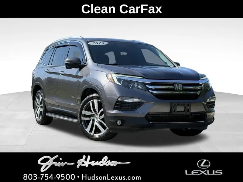 2016 Honda Pilot Touring in Modern Steel Metallic — front three-quarter view