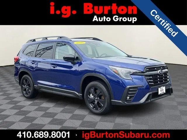 2026 Subaru Ascent Premium in Sapphire Blue Pearl — front three-quarter view