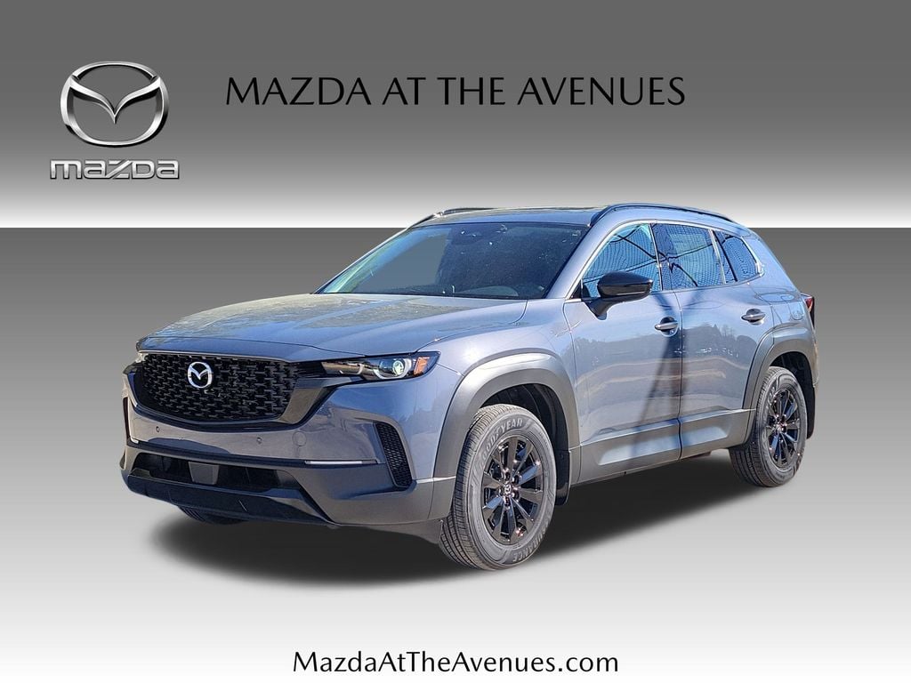 2026 Mazda CX-50 Hybrid Premium in Gray — front three-quarter view