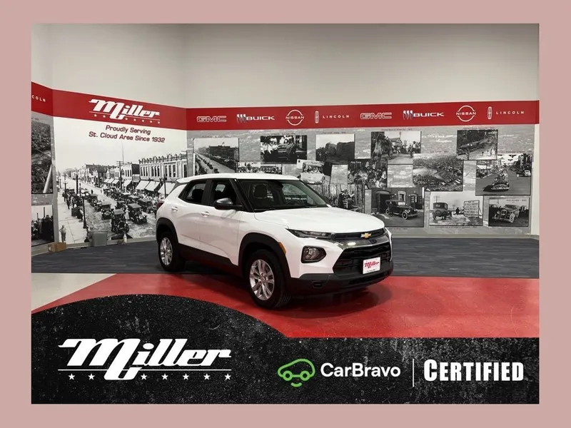 2023 Chevrolet TrailBlazer LS Carbravo Certified in Summit White — front three-quarter view