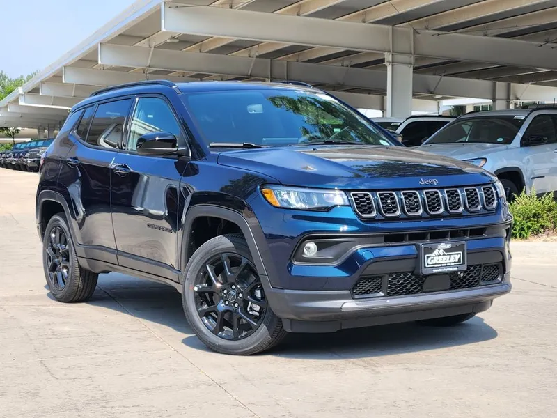 2026 Jeep Compass COMPASS LATITUDE ALTITUDE 4X4 in Fathom Blue Pearl-Coat Exterior Paint — front three-quarter view