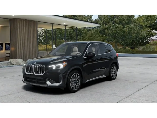 2027 BMW X1 Base in Black Sapphire Metallic — front three-quarter view