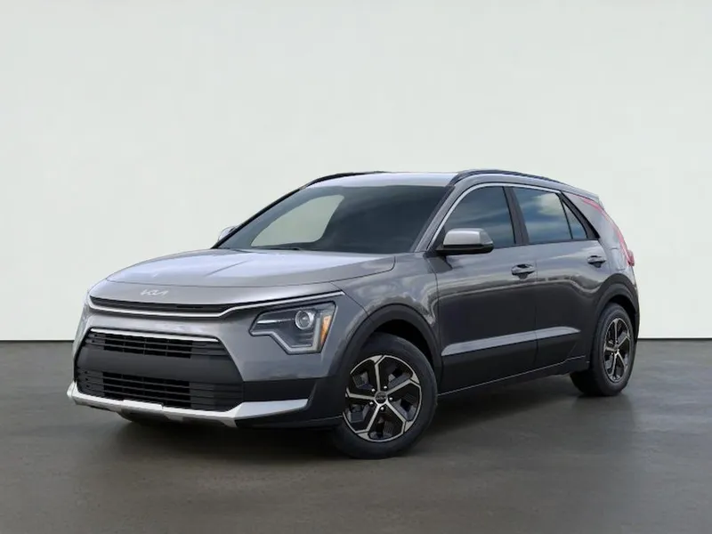 2026 Kia NIRO LX in Steel Gray — front three-quarter view
