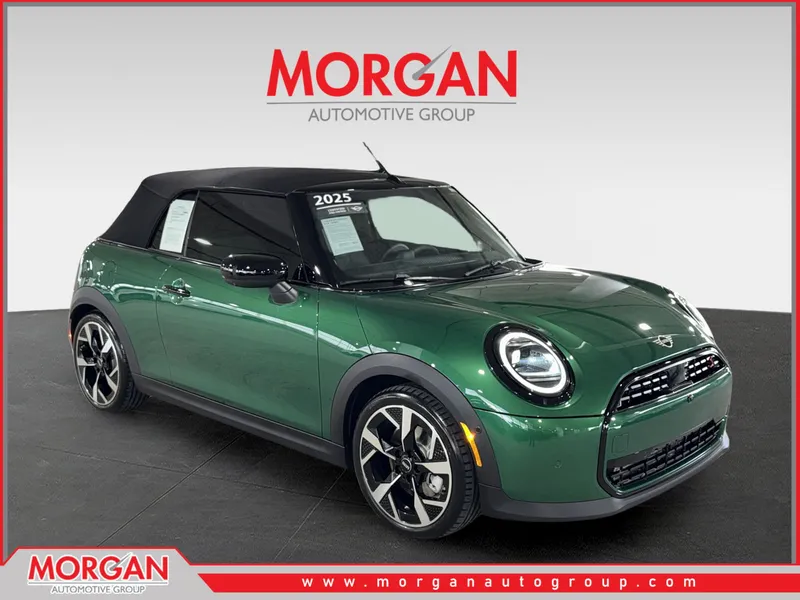 2025 MINI Cooper S Iconic in Green — front three-quarter view