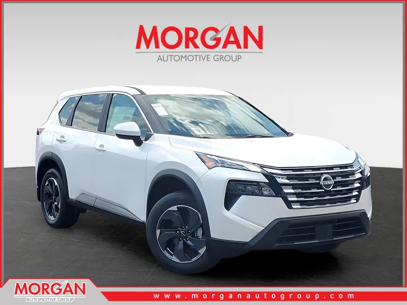 2026 Nissan Rogue SV in White — front three-quarter view