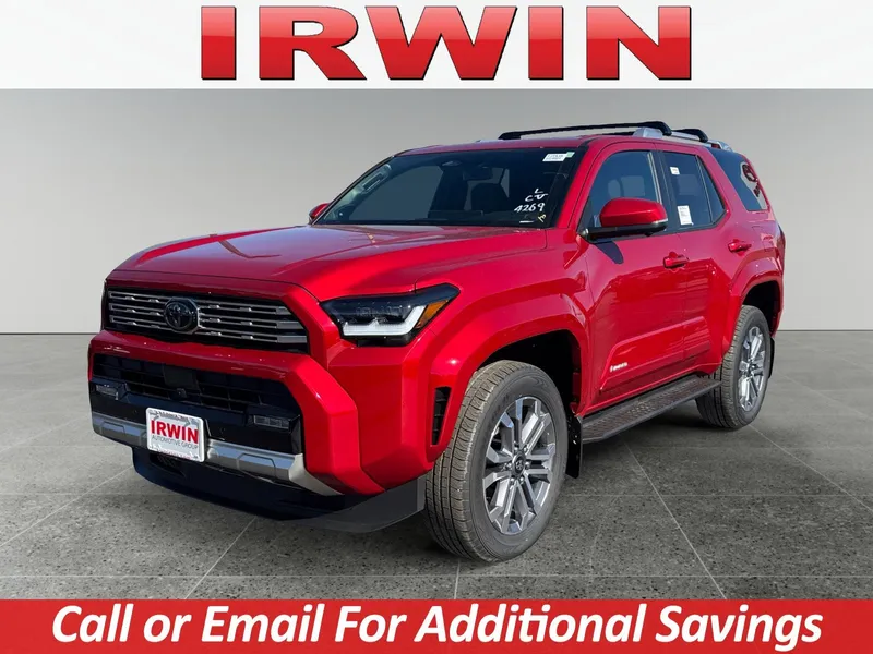 2026 Toyota 4Runner Limited in Supersonic Red — front three-quarter view