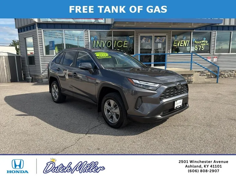 2022 Toyota RAV4 XLE in Magnetic Gray Metallic — front three-quarter view