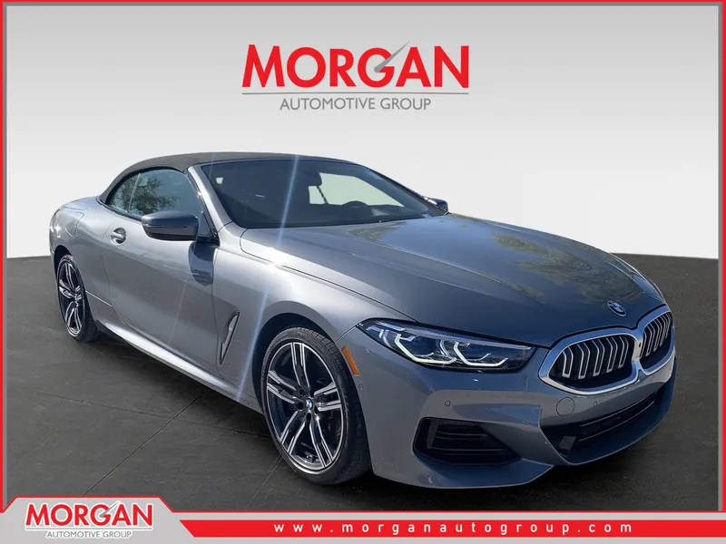 2025 BMW 8 Series 840i in Gray — front three-quarter view