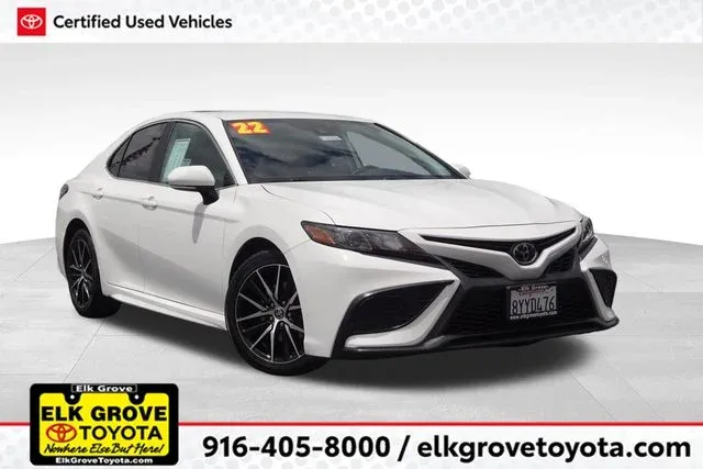 2022 Toyota Camry SE in White — front three-quarter view