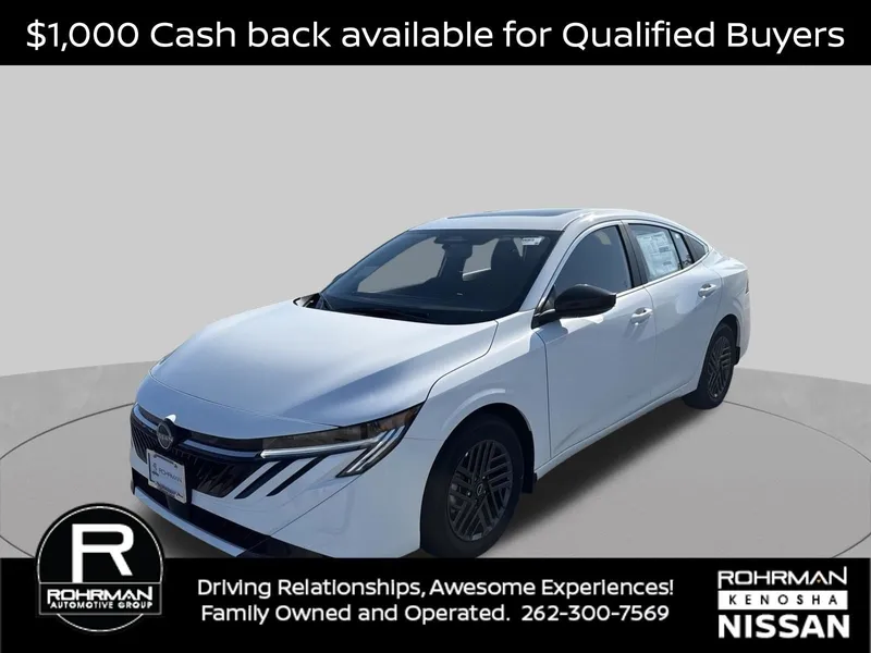 2026 Nissan Sentra SV Convenience Package in Fresh Powder — front three-quarter view