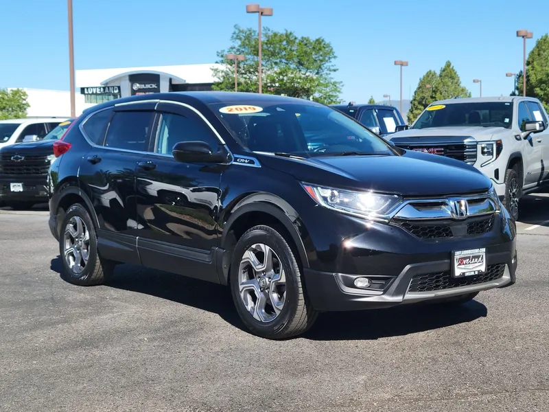 2019 Honda CR-V EX-L in Crystal Black Pearl — front three-quarter view