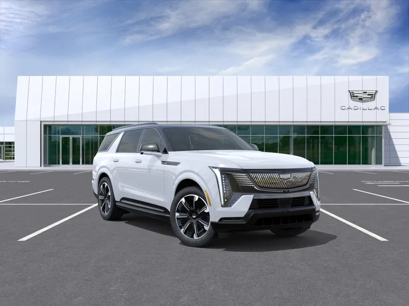 2026 Cadillac ESCALADE IQL Sport in Vibrant White Tricoat — front three-quarter view