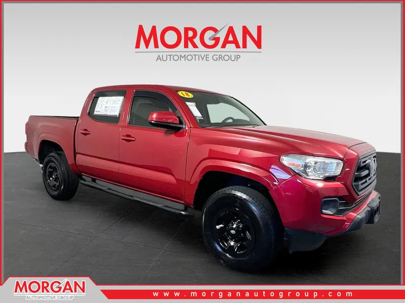 2018 Toyota Tacoma SR in Barcelona Red Metallic — front three-quarter view