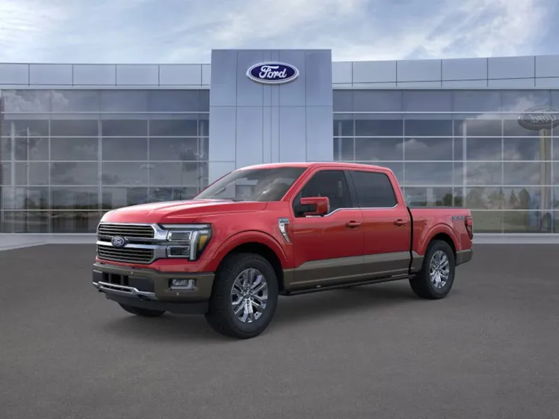 2026 Ford F-150 in Ruby Red Tinted — front three-quarter view