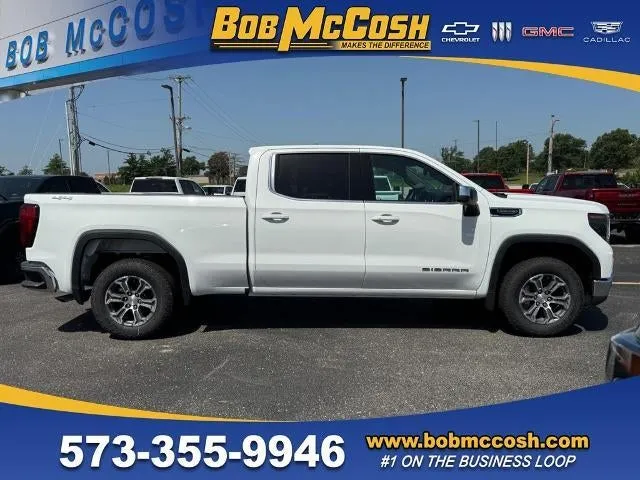 2026 GMC Sierra 1500 SLE in Summit White — front three-quarter view