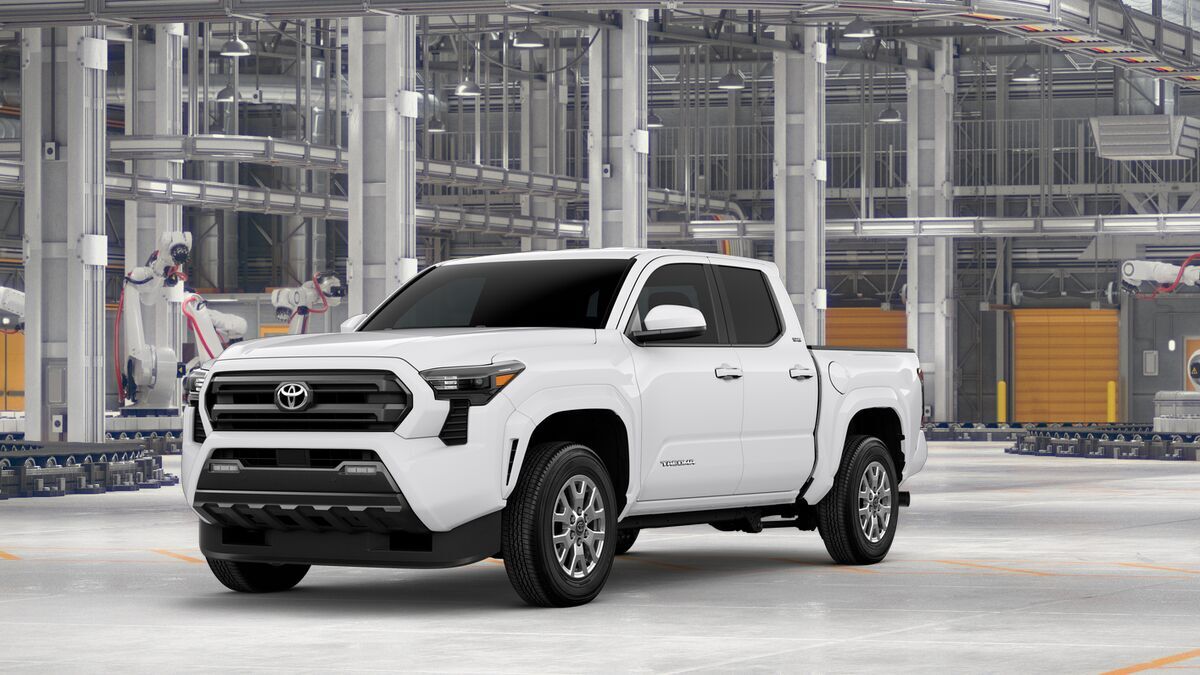 2026 Toyota Tacoma SR5 in Ice Cap — front three-quarter view