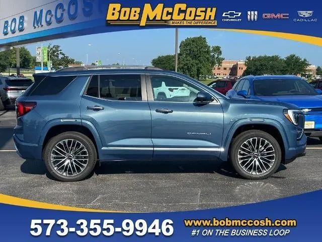 2026 GMC Terrain Denali in Downpour Metallic — front three-quarter view