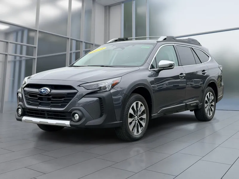 2024 Subaru Outback Touring XT in Magnetite Gray Metallic — front three-quarter view