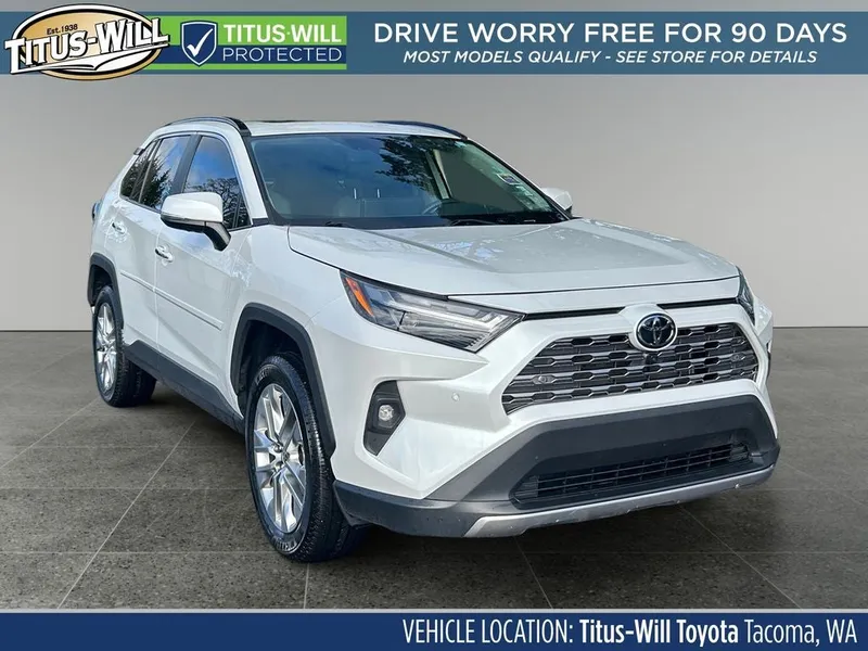 2024 Toyota RAV4 Limited in Wind Chill Pearl — front three-quarter view