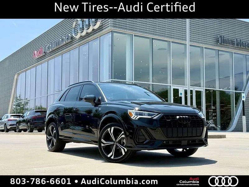 2024 Audi Q3 Premium Plus S Line quattro in Mythos Black Metallic — front three-quarter view