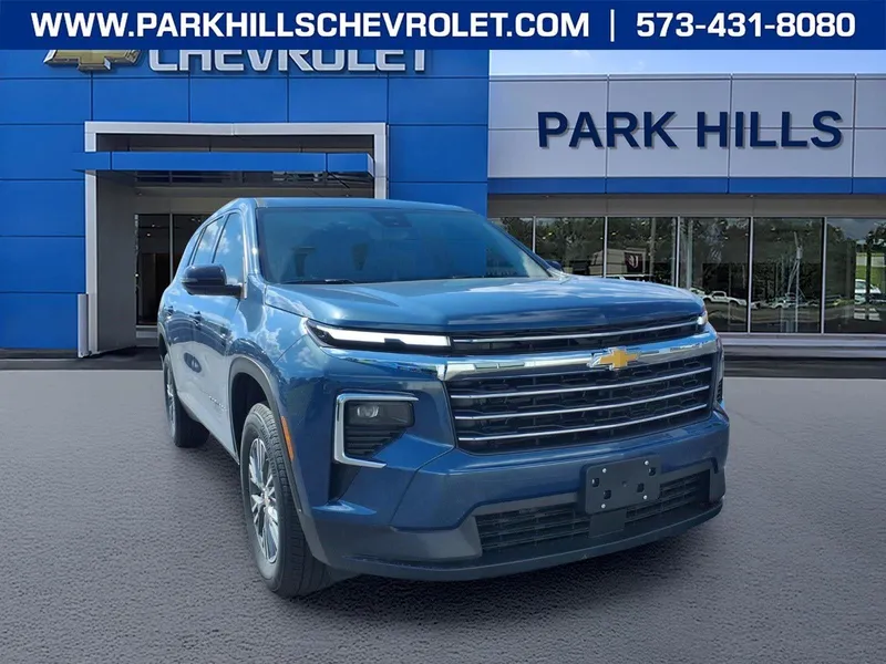 2026 Chevrolet Traverse LT in Lakeshore Blue Metallic — front three-quarter view