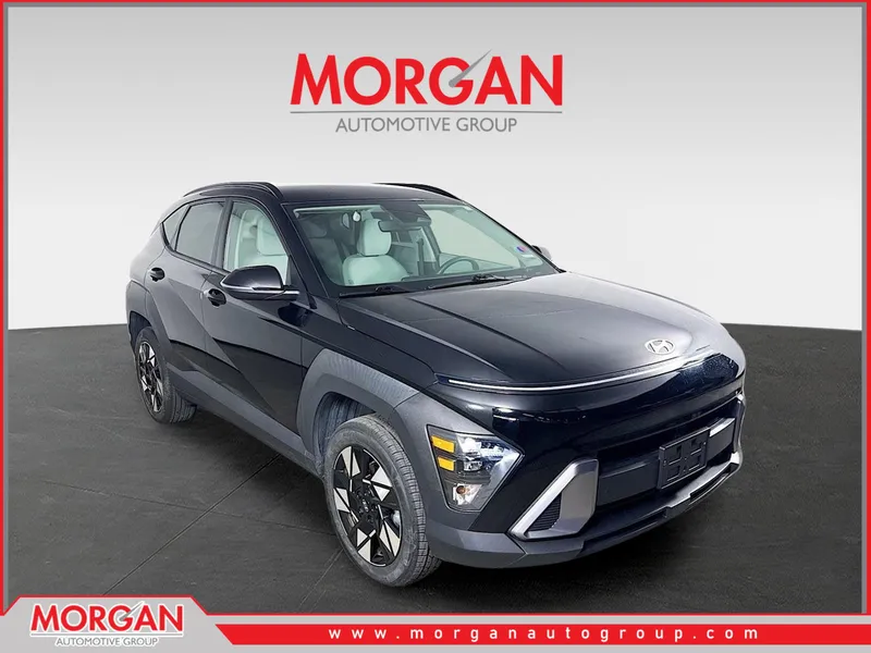 2024 Hyundai Kona SEL in Abyss Black Pearl — front three-quarter view