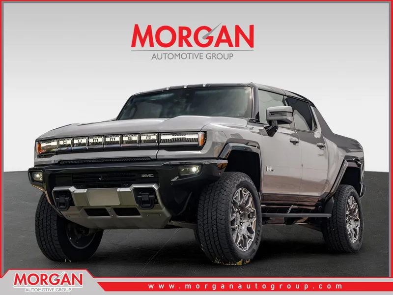 2025 GMC Hummer EV Pickup 3X in Gray — front three-quarter view