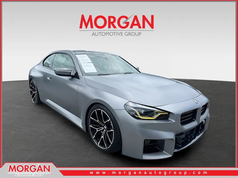 2024 BMW M2 Base in Frozen Pure Gray Metallic — front three-quarter view