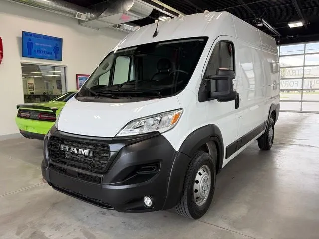2025 RAM ProMaster 2500 Cargo Van Tradesman High Roof 136' WB w/Pass Seat in Bright White Clearcoat — front three-quarter view