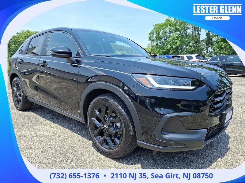 2024 Honda HR-V Sport in Crystal Black Pearl — front three-quarter view