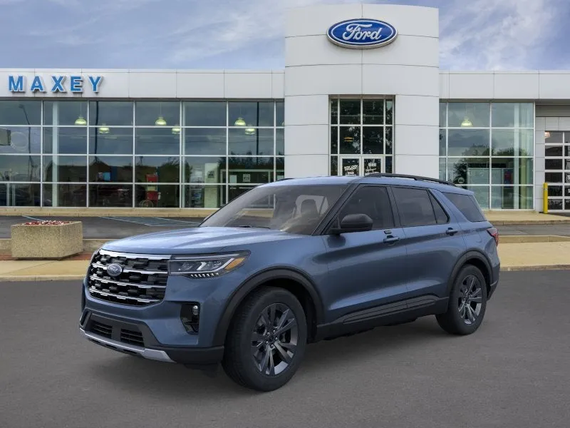 2026 Ford Explorer Active in Vapor Blue Metallic — front three-quarter view