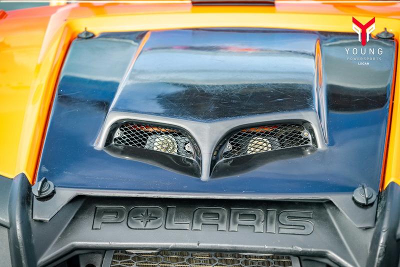 2014 Polaris RZR S 800 EPS White Lightning LE — engine compartment view