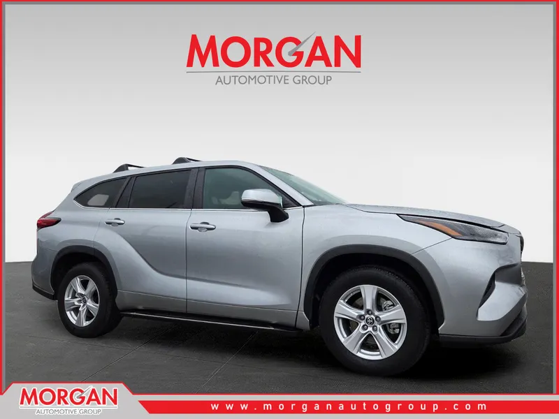 2023 Toyota Highlander L in Silver — front three-quarter view
