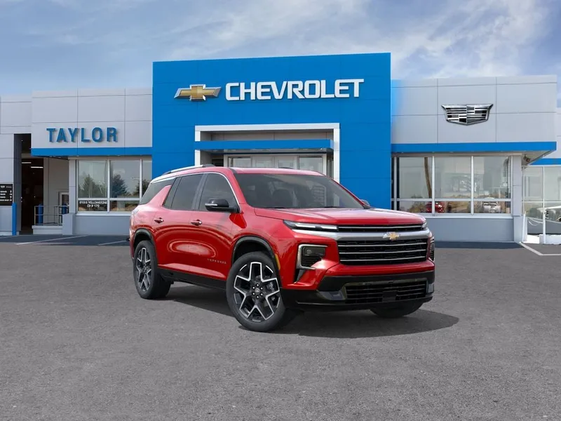 2026 Chevrolet Traverse High Country in Radiant Red Tintcoat — front three-quarter view