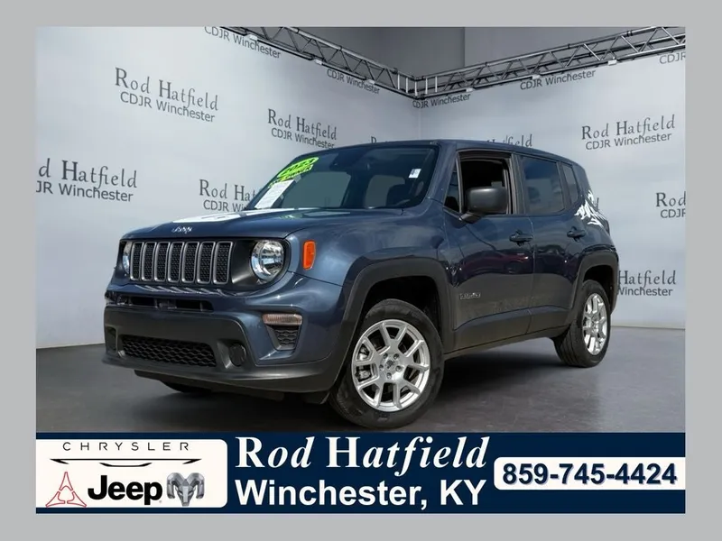 2023 Jeep Renegade Latitude 4x4 in Slate Blue Pearlcoat — front three-quarter view
