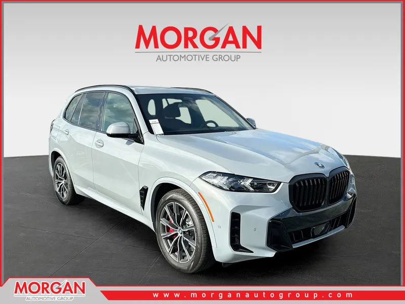 2026 BMW X5 xDrive50e in Gray — front three-quarter view