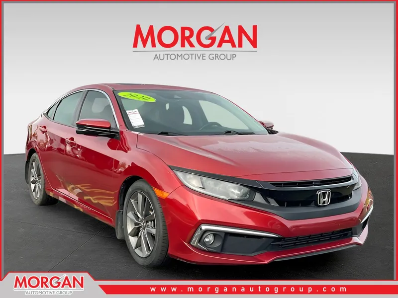 2020 Honda Civic EX in Orange — front three-quarter view