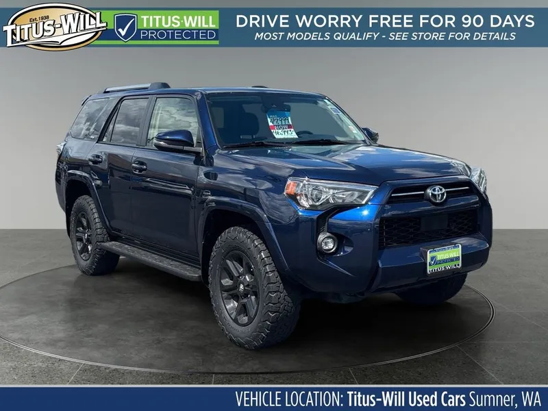 2024 Toyota 4Runner SR5 Premium in Nautical Blue Metallic — front three-quarter view
