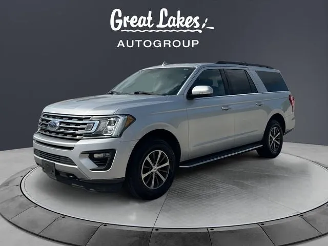 2018 Ford Expedition Max XLT in Ingot Silver — front three-quarter view