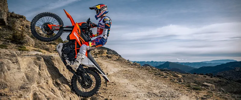 2026 KTM 390 Enduro R — front three-quarter view