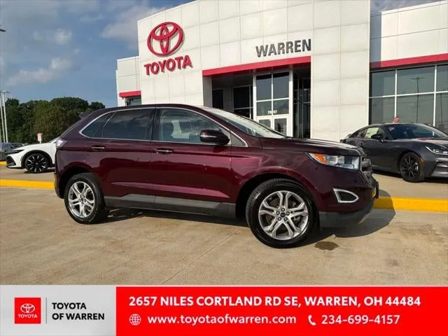 2017 Ford Edge Titanium in Burgundy — front three-quarter view