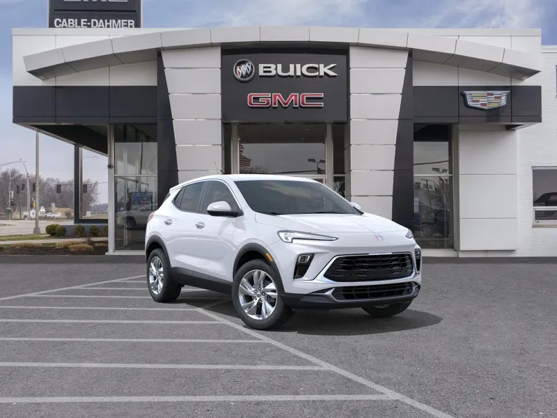 2026 Buick Encore GX Preferred in Summit White — front three-quarter view