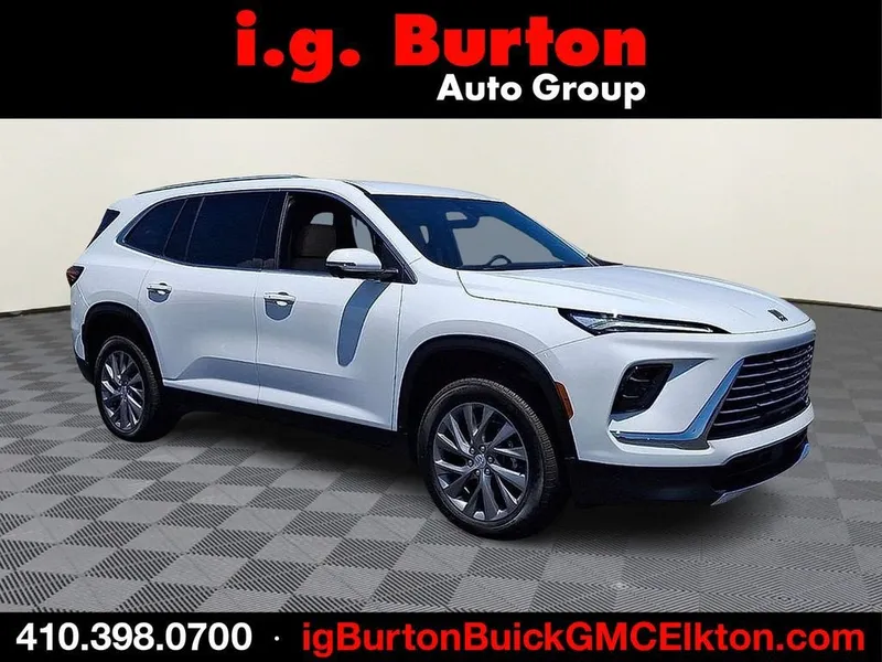 2026 Buick Enclave Preferred in Summit White — front three-quarter view