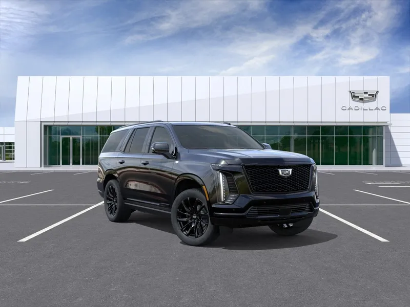 2026 Cadillac Escalade Sport in Black Raven — front three-quarter view