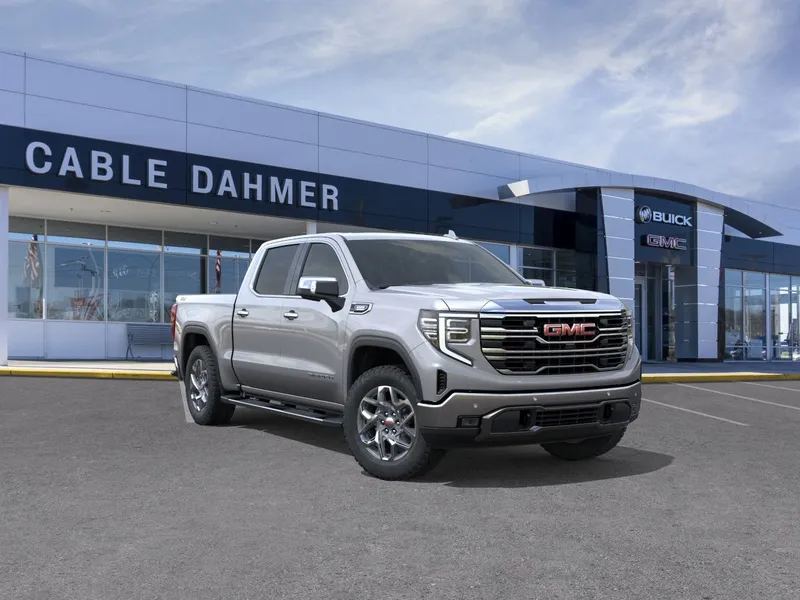 2026 GMC Sierra 1500 SLT in Sterling Metallic — front three-quarter view