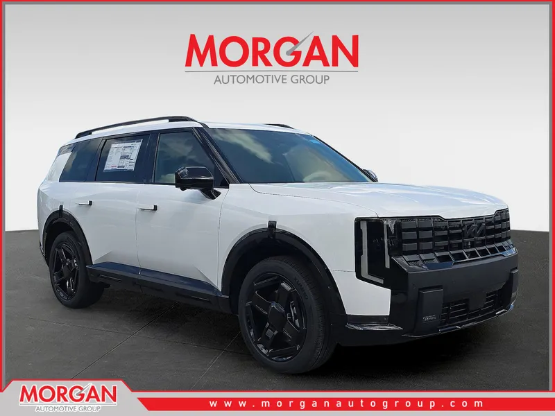 2027 Kia Telluride X-Line SX-Prestige in Glacial White Pearl — front three-quarter view