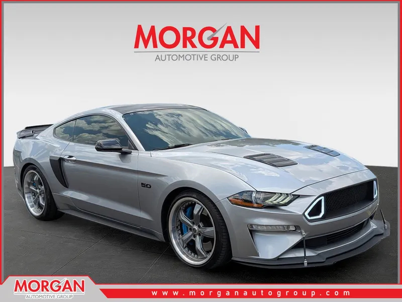 2020 Ford Mustang GT in Silver — front three-quarter view
