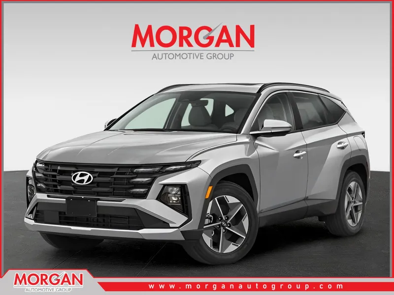 2026 Hyundai TUCSON SEL Premium in Shimmering Silver — front three-quarter view